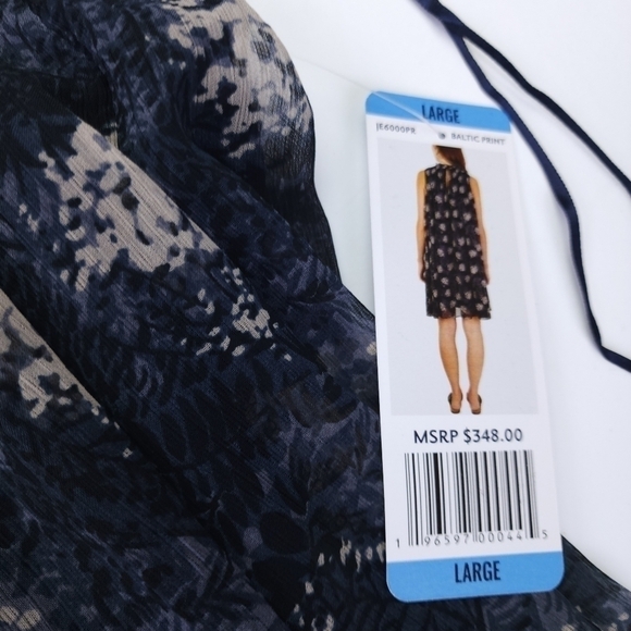 New Joie Blue Beige Patterned Dress Size L - Picture 3 of 15